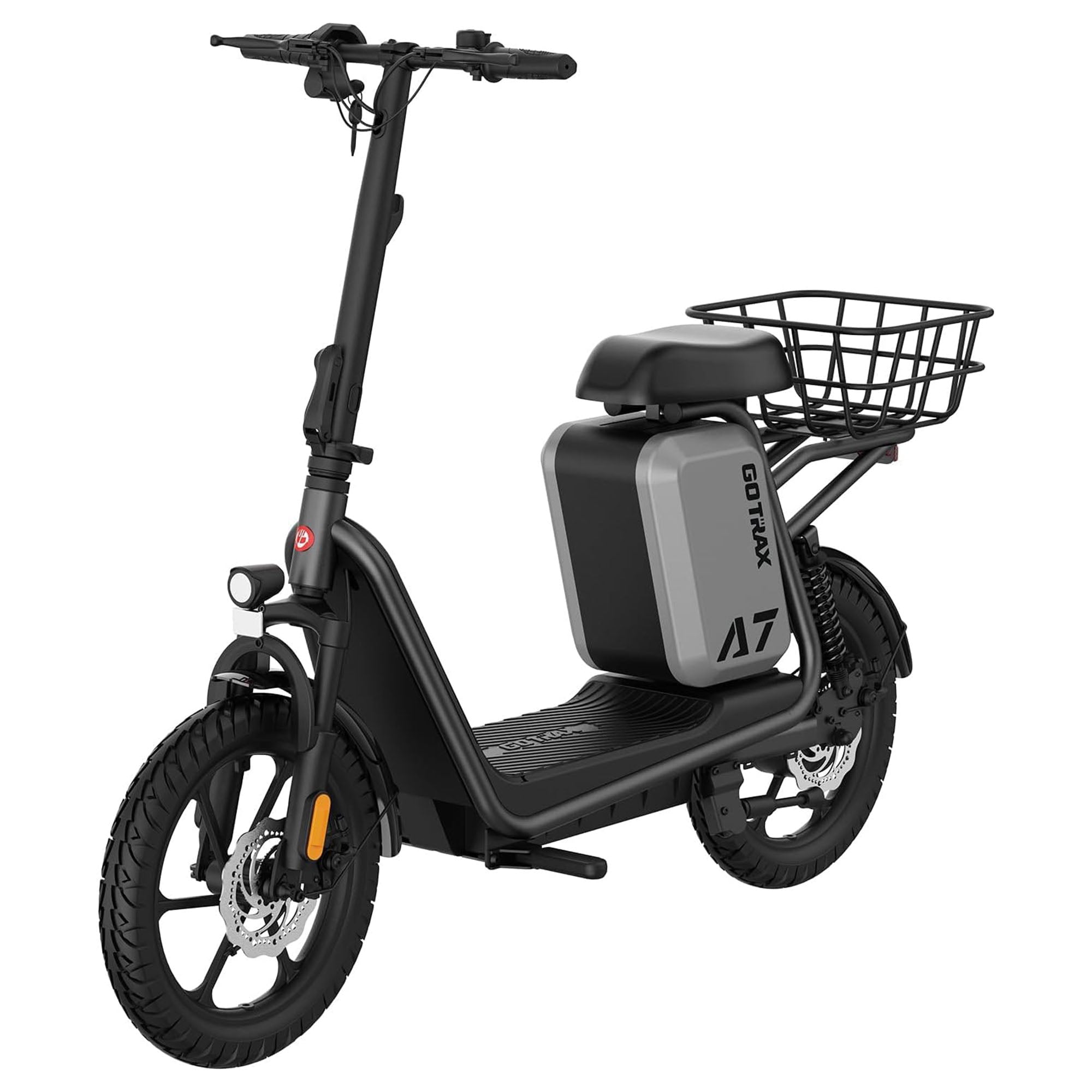 Gotrax A7 500W Dual Suspension Electric Scooter with Seat, Rear Basket