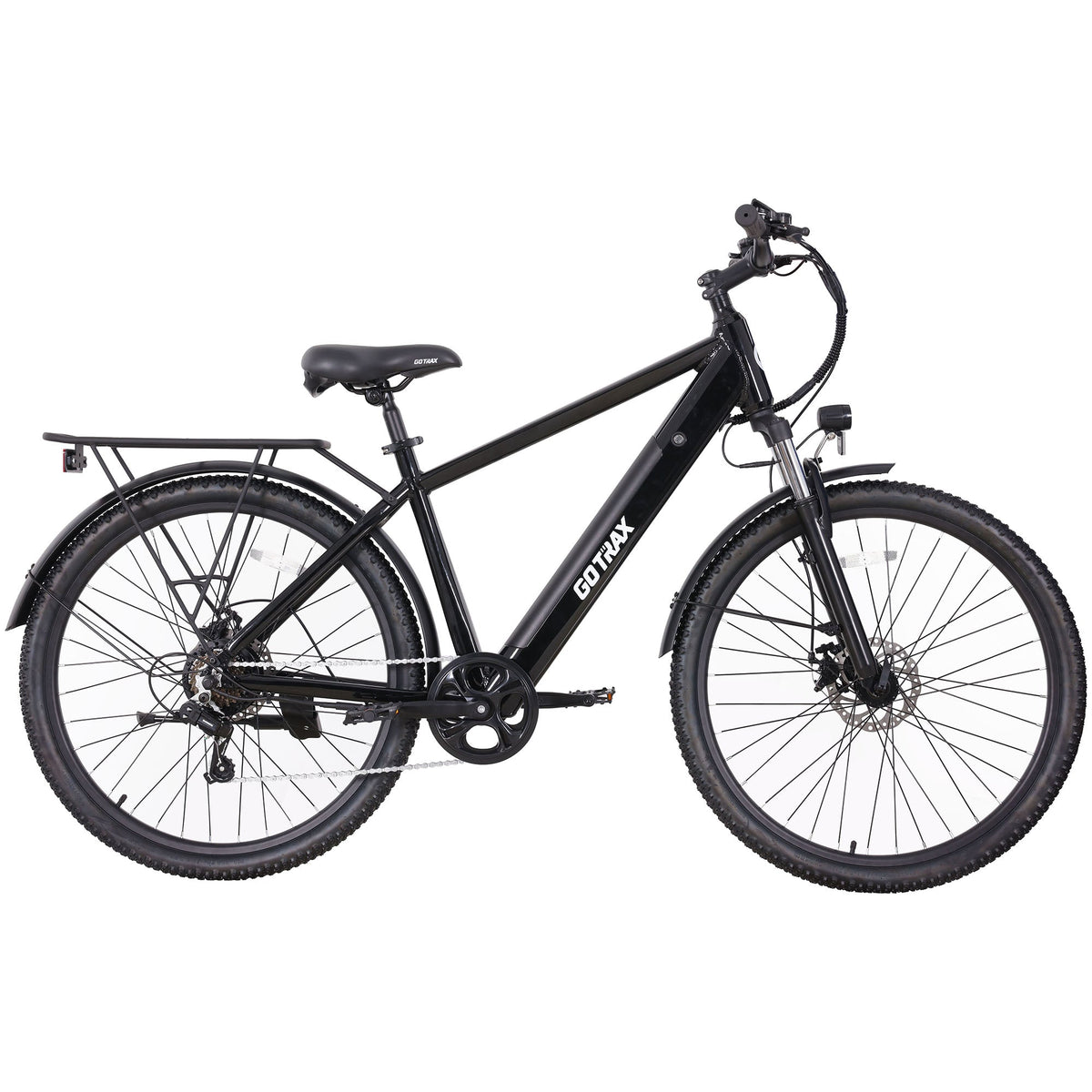electric gear bike GOTRAX Accord Electric 27.5 inch Bike for Adults, 20 mph, 15.5 mile Range, 350w, Front Suspension and Cargo Rack, Ul2849, White