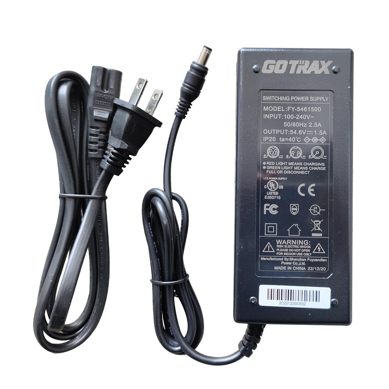 F1 / R1-DC5521 54.6V 1.5A Electric Bike Chargers - GOTRAX