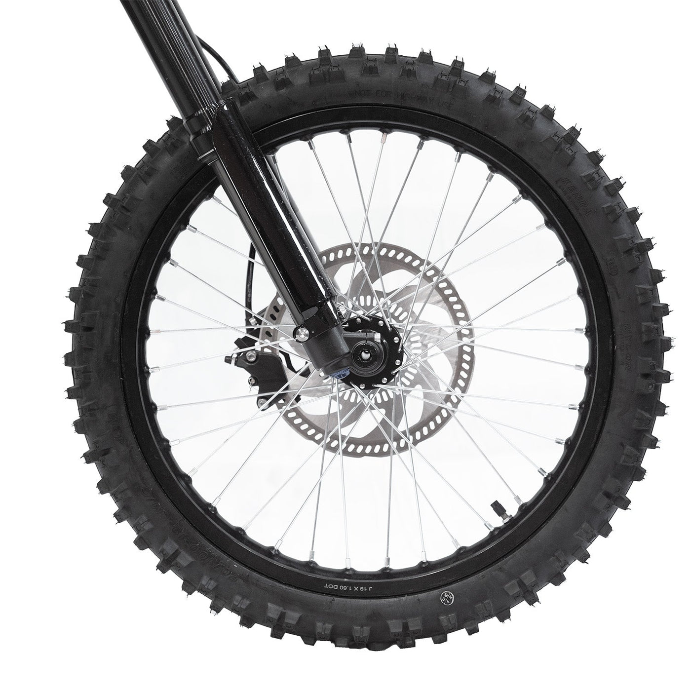 Everest Electric Dirt Bike Front Wheel Close Up