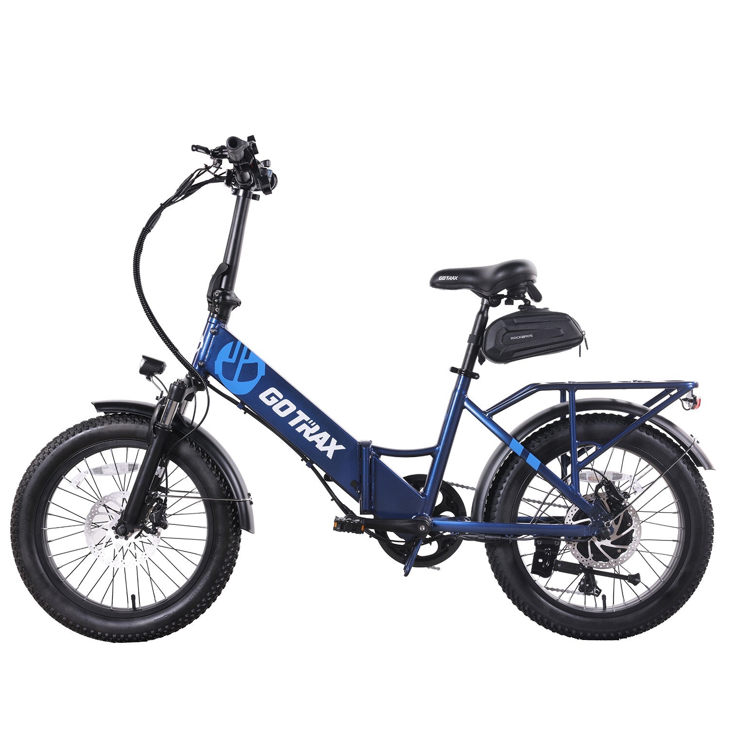 GOTRAX F2 Step-Through Foldable Electric Bike - 20 x 3 Air Filled Tires - 20MPH & up to 40 Mile Range -  White